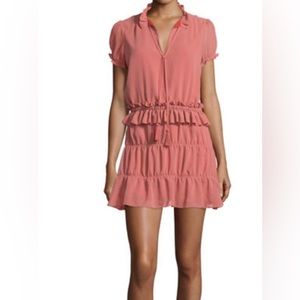 Tularosa Colleen Short Sleeve Tiered Dress Peach Size S